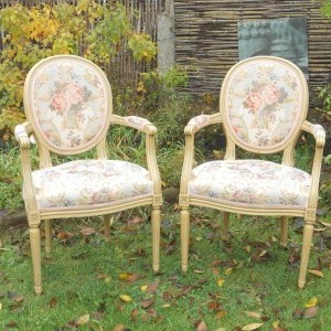 Louis XVI stoelen met Gobelinweefsel