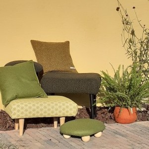 Collectie groene poefjes