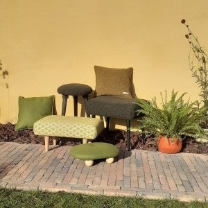 Collectie groene poefjes