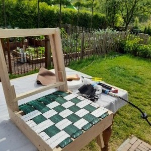 'Zeer mooie 'replica' van 2 vintage stoeltjes,'